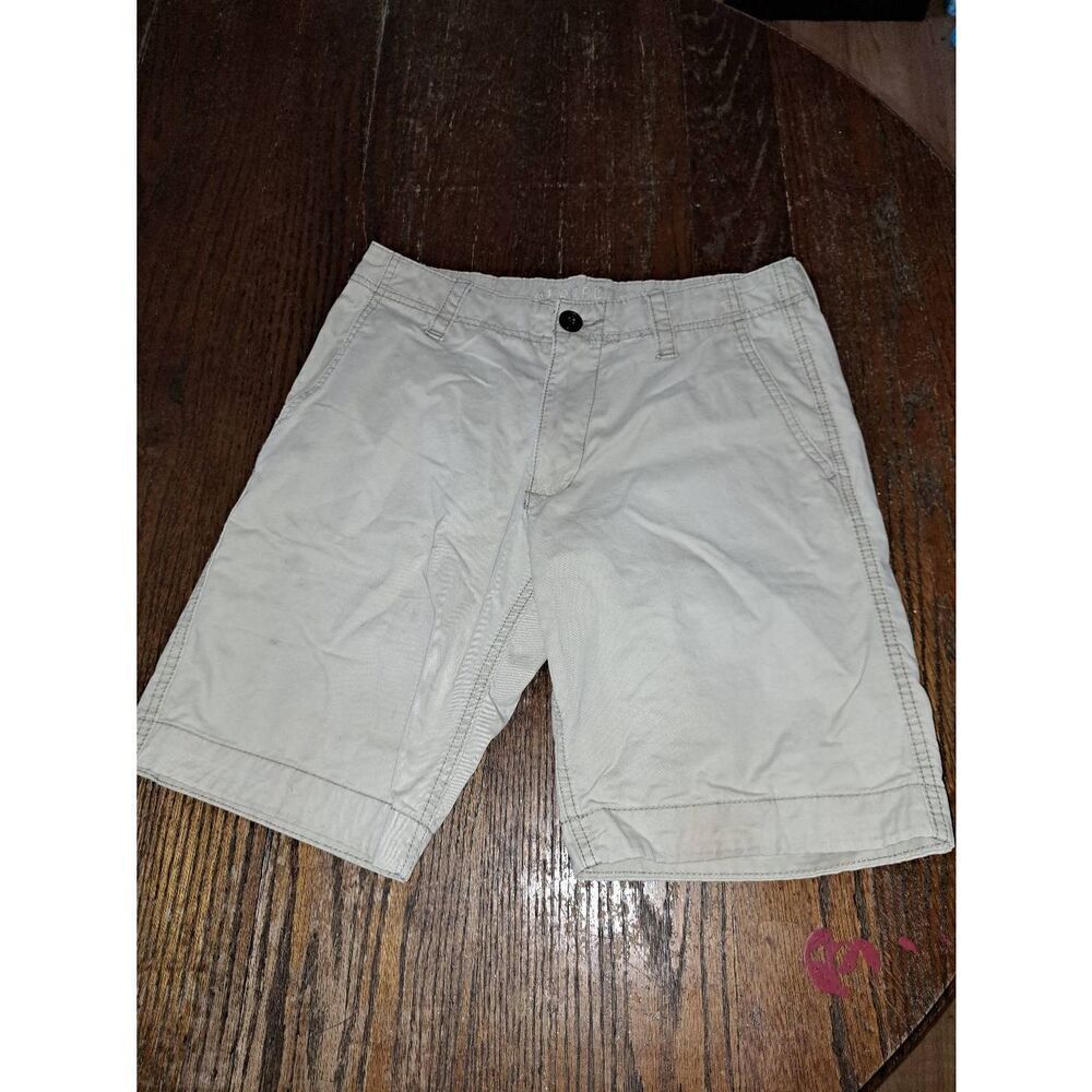 28" Aeropostale Tan Khaki Cotton Faded Casual  Summer Shorts  Pockets Belt Loops